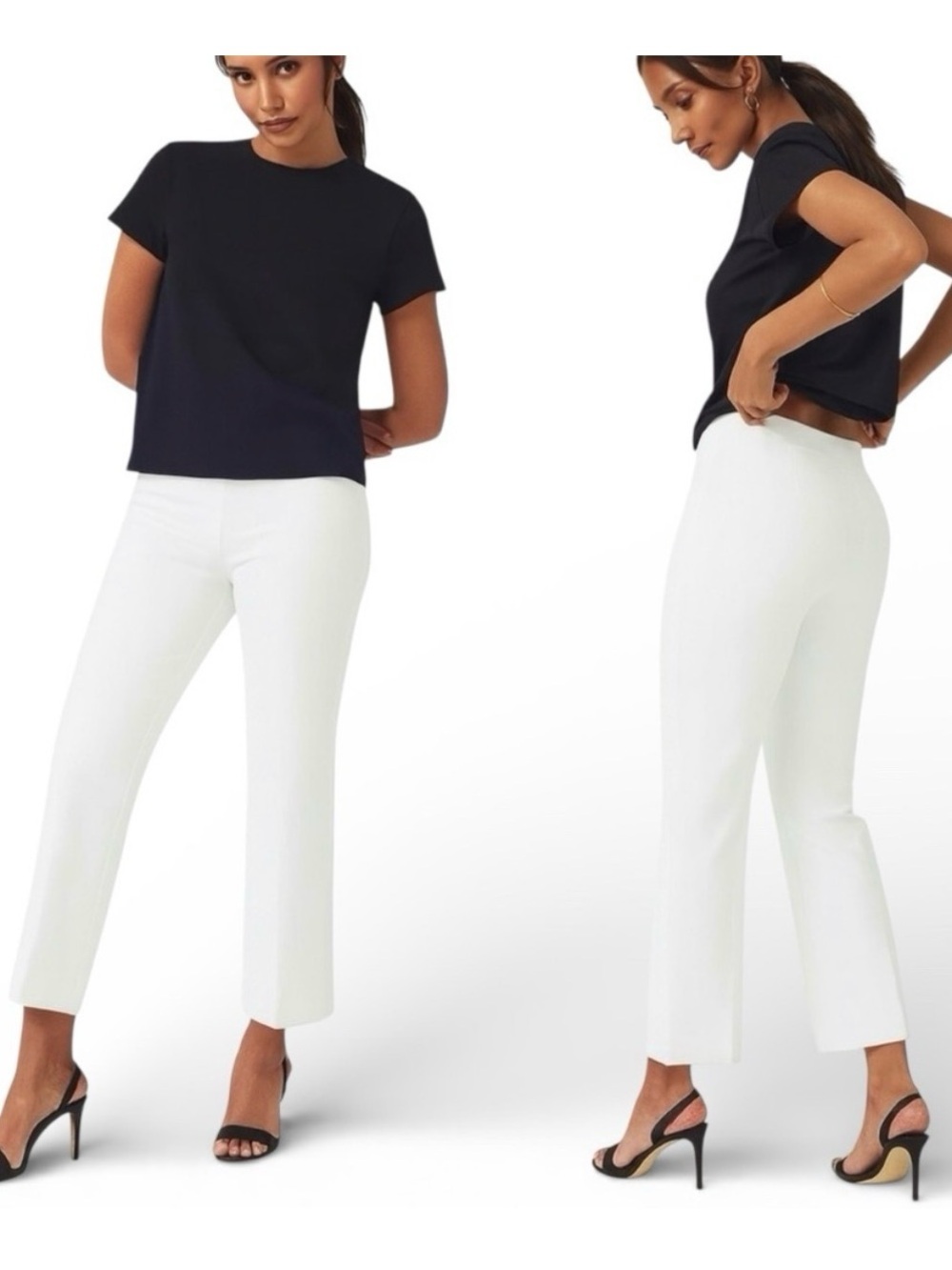 SPANX White Cropped Straight Leg Pants
